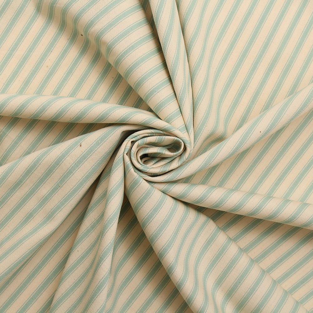 100% Cotton Woven Ticking Cream Duck Egg Stripe Upholstery Fabric - I ...