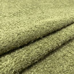 Soft Teddy Boucle Fire Retardant Upholstery Fabric - Lime