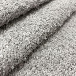 Soft Teddy Boucle Fire Retardant Upholstery Fabric - Pewter