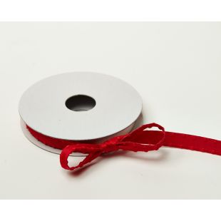 Knotted Edge Satin 3/8" Ribbon - Red