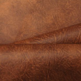 Luxury Faux Leather Fire Retardant Upholstery Fabric - Chestnut Brown