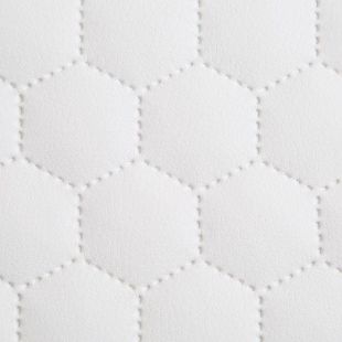 #DISC Quilted Faux Leather Fabric -  Hexagon Stitch - White