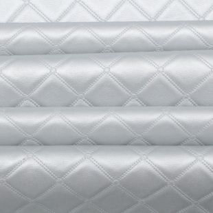 Luxury Bentley Stitch Diamond Embossed Faux Leather Upholstery Fabric