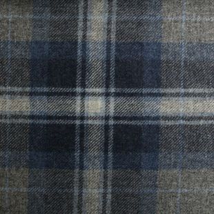 100% British Shetland Wool Fabric - Kilmory Plaid