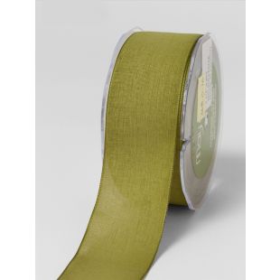 Faux Linen Ribbon 1.5" - Olive