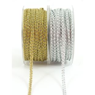 Metallic Chain Cord 1/4 Inch Ribbon