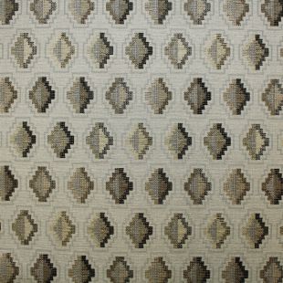 5 Metres Remnant - Beige Geometric Jacquard Diamond Upholstery Fabric