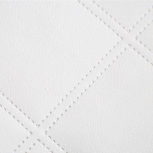 Quilted Faux Leather Fabric -  Double Stitch Diamond Large - White
