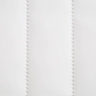 Quilted Faux Leather Fabric -  Vertical Fluted Stripe - White