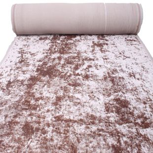 Luxury Plush Double Crushed Velvet Lustro Upholstery Fabric - Mocha