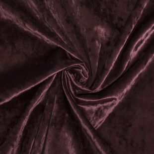 Bling Shimmering Velour Crushed Velvet Upholstery Fabric - Burgundy