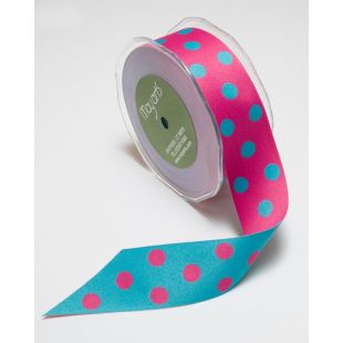 Solid Reversible Polkadot 1Inch Ribbon