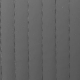 Quilted Faux Leather Fabric -  Vertical Fluted Stripe - Grey