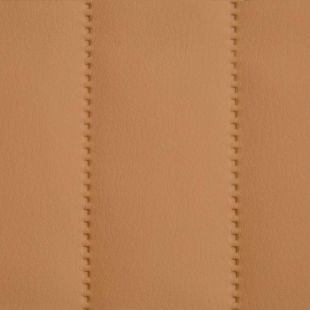 Quilted Faux Leather Fabric -  Vertical Fluted Stripe - Tan