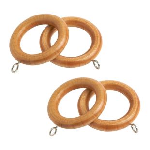 28mm County Wood Curtain Rings Pack of 4