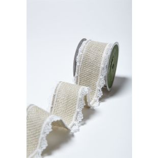 Jute Hessian Lace Edge Ribbon