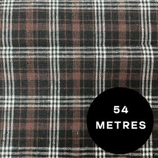 Brushed Cotton Woven Tartan Fabric - Brown White Black