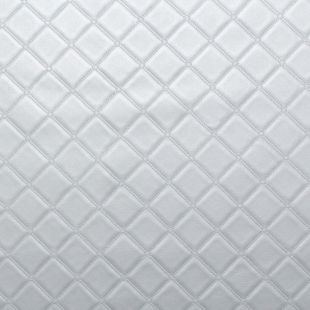 Luxury Bentley Stitch Diamond Embossed Faux Leather Upholstery Fabric - Silver