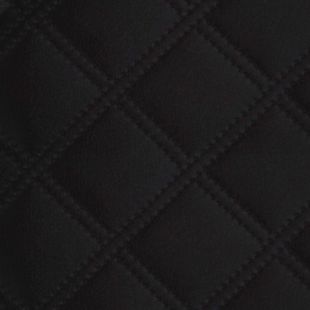 Double Stitch Diamond Quilted Velvet - Black