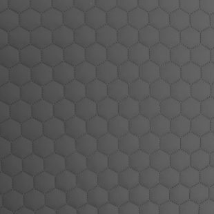 Quilted Faux Leather Fabric -  Hexagon Stitch - Grey