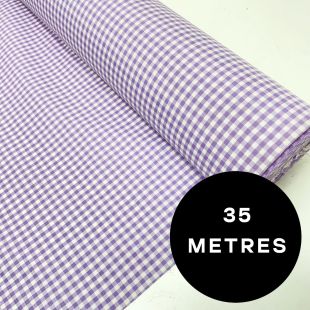 Pastel Purple Gingham  Lightweight Furnishing Fabric