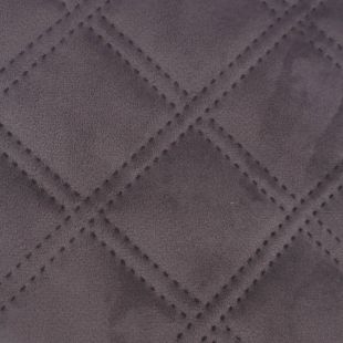 Double Stitch Diamond Quilted Velvet - Grey