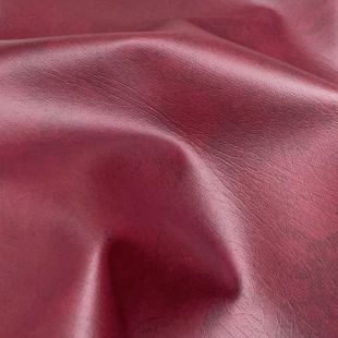 Heavy Feel Faux Leather PVC Upholstery Fabric - Burgundy