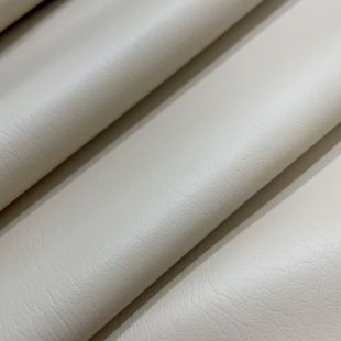 Heavy Feel Faux Leather PVC Upholstery Fabric 20 M Roll - Cream