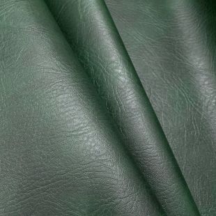 Luxury Faux Leather Fire Retardant Upholstery Fabric 25 Metre Roll - Antique Green