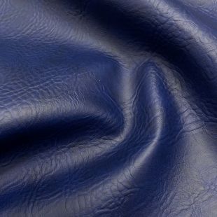 Luxury Faux Leather Fire Retardant Upholstery Fabric - Dark Navy