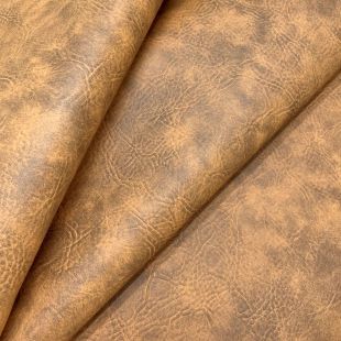 Luxury Faux Leather Fire Retardant Upholstery Fabric 25 Metre Roll - Honey Brown