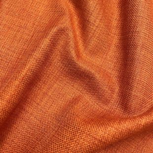 Soft Plain Linen Look Designer Upholstery Fabric Burnt Orange