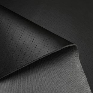 4mm Scrim Foam Backed Perfoated Faux Leather - Black