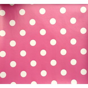 Large Polka Dot Pvc Oilcloth Vinyl Fabric Wipe Clean Tablecloths [Pink]