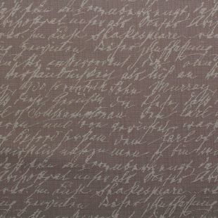 Vintage Bicycle Script Linen Look Upholstery Fabric - Manuscript Beige