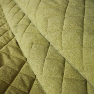 Green Quilted Velvet Upholstery Furnishing Fabric