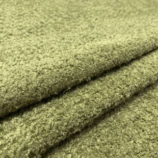Soft Teddy Boucle Fire Retardant Upholstery Fabric - Lime