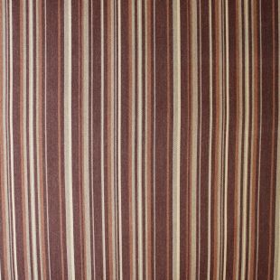7.4 Metre Roll - Wine Beige Autumn Woven Stripe Upholstery Fabric