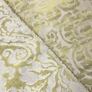 Porchester Lime Damask Upholstery Furnishing Fabric