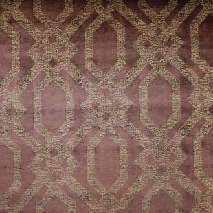 Aubergine Jacquard Geometric Velvet Upholstery Fabric
