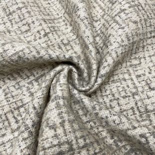 Abstract Wool Grey Check Upholstery Furnishing Fabric