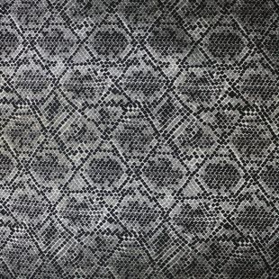 3.4 Metre Roll  - Black Silver Mosaic Chenille Fabric