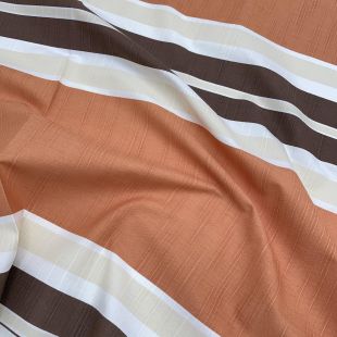 Orange and Brown Stripes Lightweight Fabric