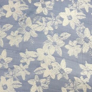 Daffodil Floral Upholstery Fabric - Blue