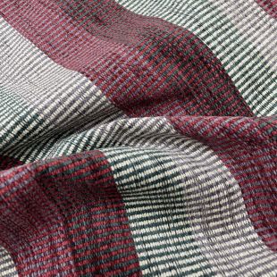 Aubergine Cream Striped Chenille Upholstery Fabric Upholstery Furnishing Fabric