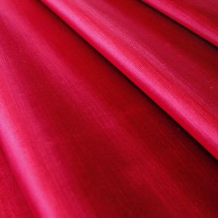 Cerise Slubbed Velvet Upholstery Fabric