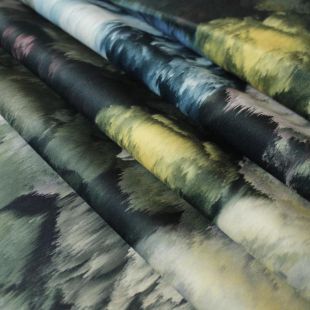 Digital Smuge Floral Print Velvet Fabric