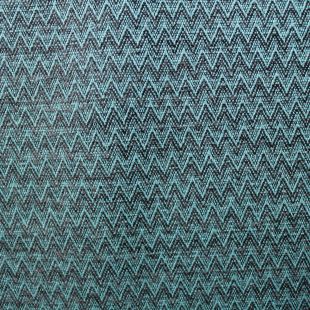 Teal Zig Zag Geometric Jacquard Upholstery Fabric