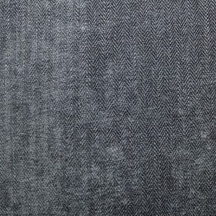 6.6 metre roll - Charcoal Herringbone Tweed Chenille Fabric
