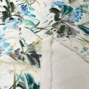 Water Flower Garden Kingfisher  Upholstery Furnishing Fabric